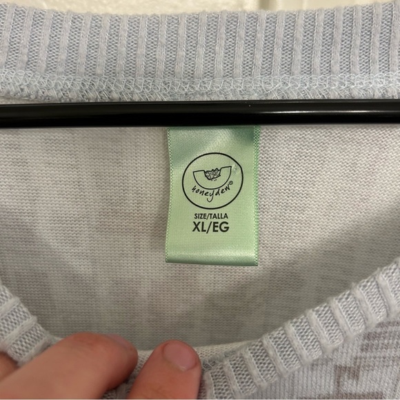 Honeydew Intimates XL Light Blue Geo Print Pajama Top Super Soft Long Sleeve - Picture 4 of 7